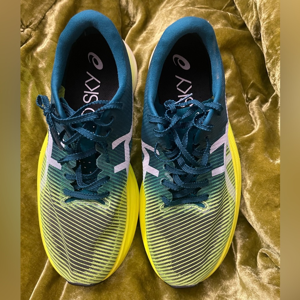 Asics Metaspeed Edge Vibrant Teal Neon Yellow Sneakers size US 6 read below